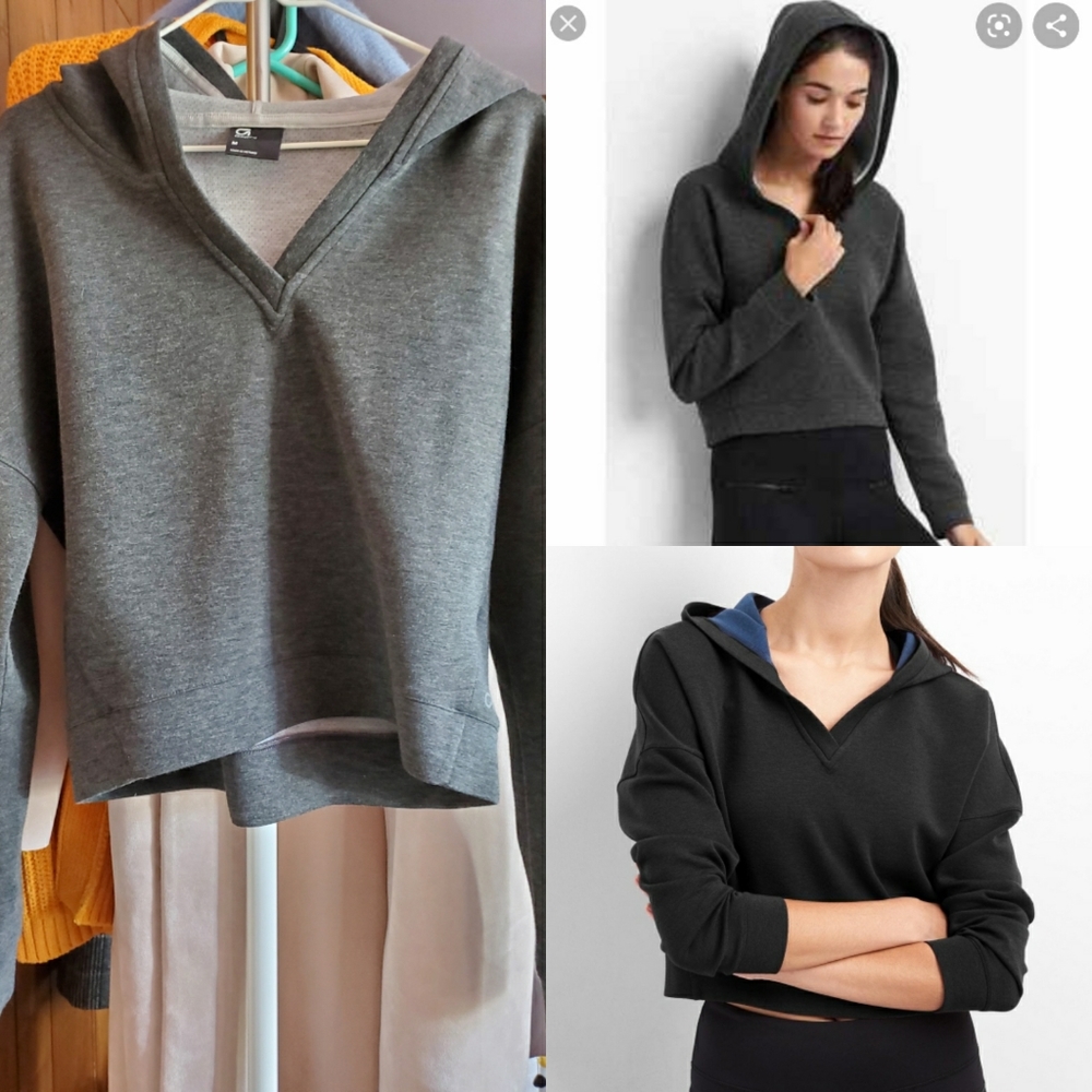 GAP Fit Gray Cropped Hoodie